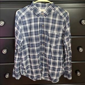 Navy Hollister checkered flannel